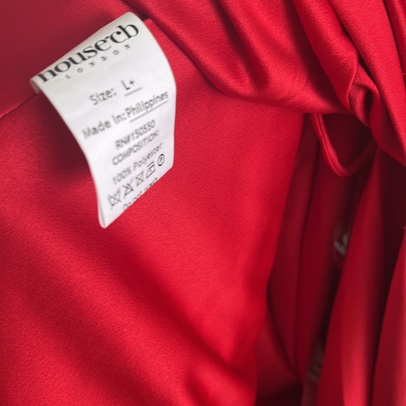 NWT HOUSE OF CB Zanab Satin Maxi Cocktail Dress Size L - Picture 7 of 10